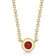 Round Ruby Bezel Pendant Necklace 14K Yellow Gold (0.05ct)