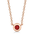 Round Ruby Bezel Pendant Necklace 14K Rose Gold (0.05ct)