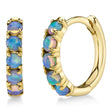 Round Opal Huggie Earrings 14K Yellow Gold (0.25ct)