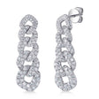 Lab Diamond Link Drop Earrings 14K White Gold (1.62ct)