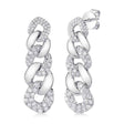 Lab Diamond Link Drop Earrings 14K White Gold (1.03ct)