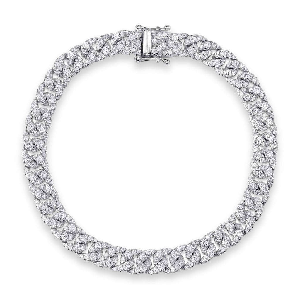 Lab Diamond Link Bracelet 14K White Gold (3.72ct)