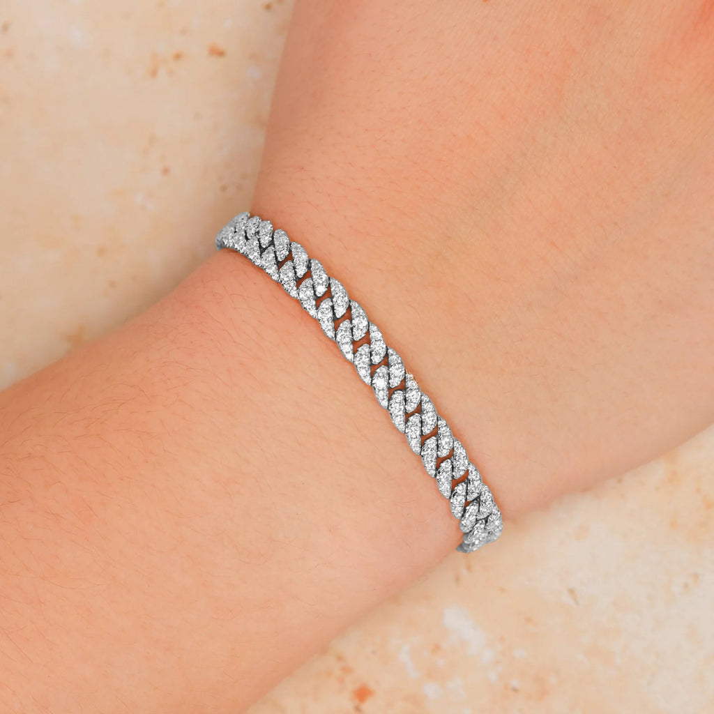 Lab Diamond Link Bracelet 14K White Gold (3.72ct)