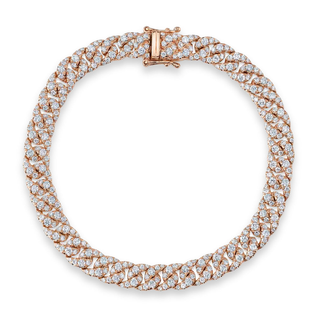 Lab Diamond Link Bracelet 14K Rose Gold (3.72ct)
