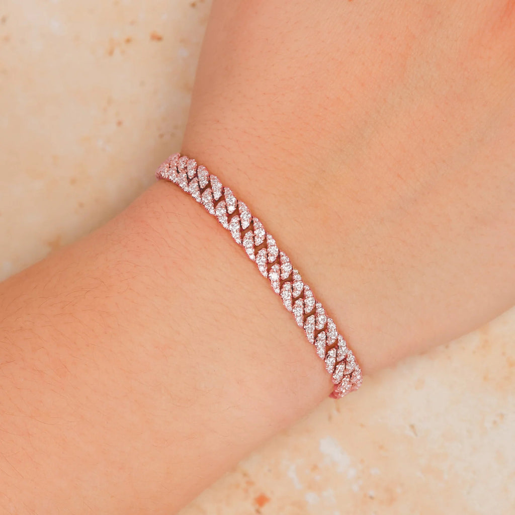 Lab Diamond Link Bracelet 14K Rose Gold (3.72ct)