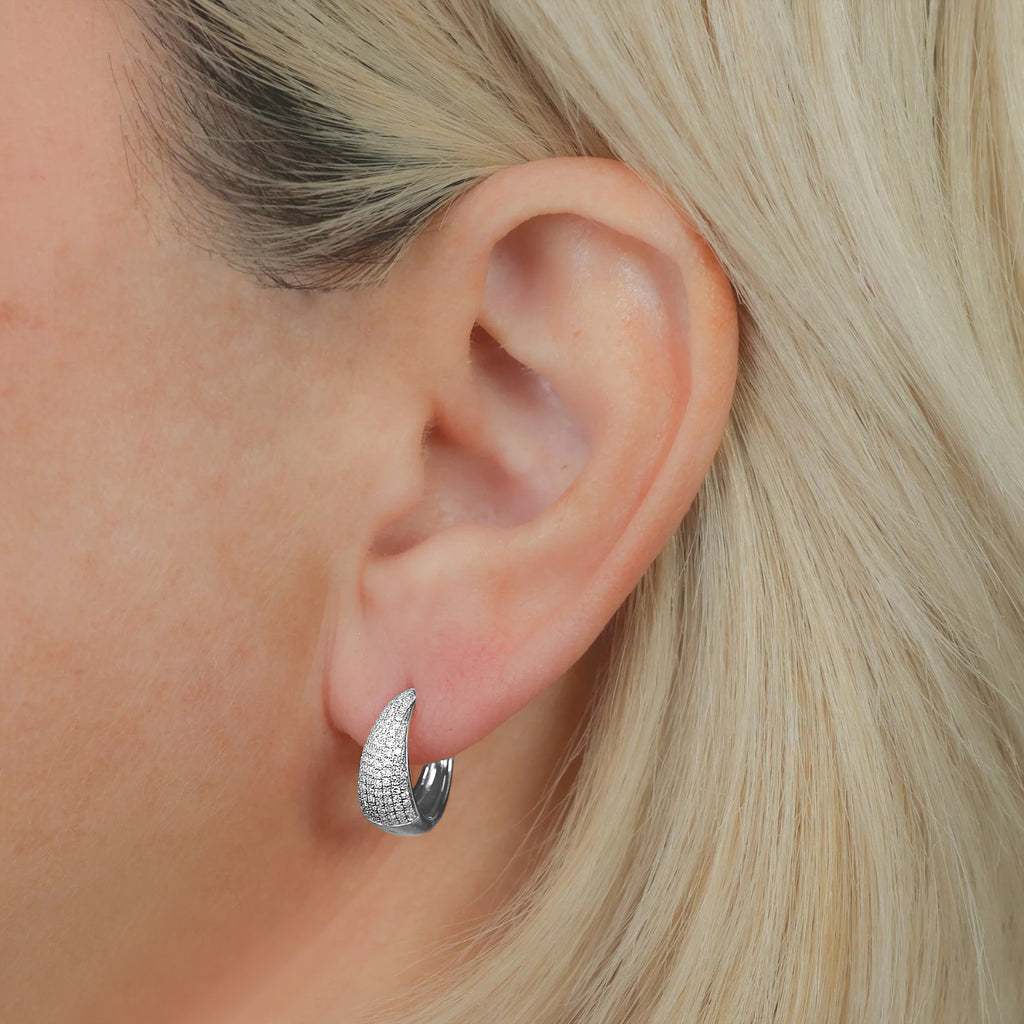 Diamond Huggie Earrings 14K White Gold (0.41ct)