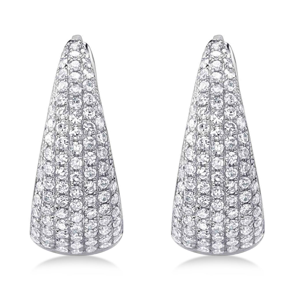 Diamond Huggie Earrings 14K White Gold (0.41ct)