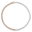 Cultured Pearl Link Collar Necklace 14K Rose Gold