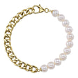 Cultured Pearl Link Bracelet 14K Yellow Gold