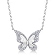 Diamond Butterfly Pendant Necklace 14K White Gold (0.10ct)