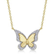 Diamond Butterfly Pendant Necklace 14K Yellow Gold (0.10ct)