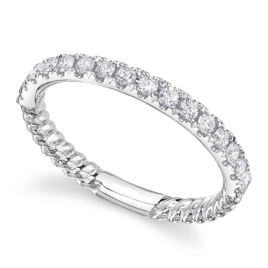 Diamond Infinity Wedding Ring Band 14K White Gold (0.35ct)
