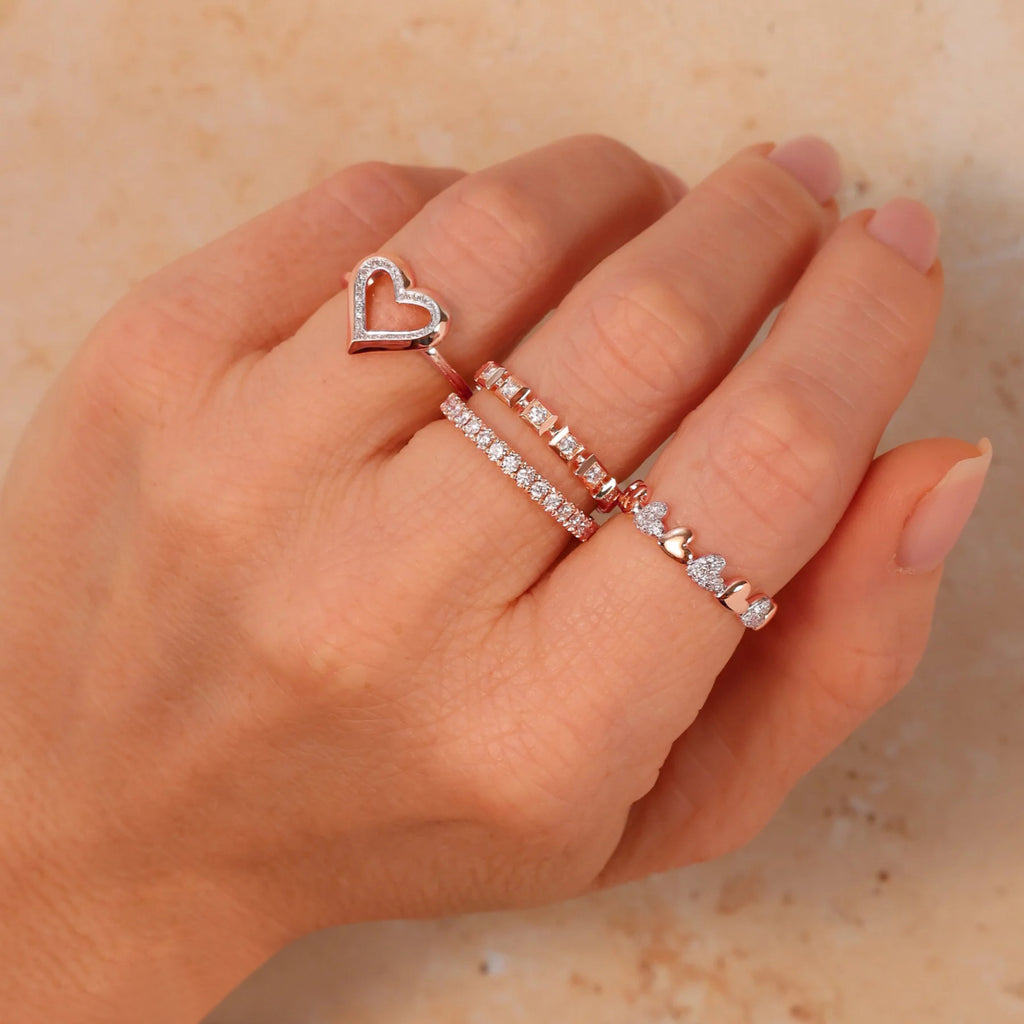 Diamond Infinity Wedding Ring Band 14K Rose Gold (0.35ct)