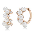 Cultured Pearl & Diamond Huggie Earrings 14K Rose Gold (0.17ct)