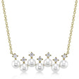 Cultured Pearl & Diamond Pendant Necklace 14K Yellow Gold (0.16ct)