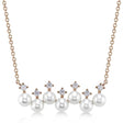 Cultured Pearl & Diamond Pendant Necklace 14K Rose Gold (0.16ct)