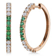 Lab Emerald & Diamond Hoop Earrings 14K Rose Gold (1.41ct)