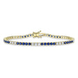 Blue Sapphire & Diamond Tennis Bracelet 14K Yellow Gold (3.72ct)
