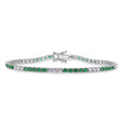 Emerald & Diamond Tennis Bracelet 14K White Gold (3.24ct)
