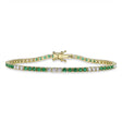 Emerald & Diamond Tennis Bracelet 14K Yellow Gold (3.24ct)