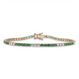 Lab Emerald & Diamond Tennis Bracelet 14K Rose Gold (3.24ct)