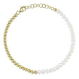 Cultured Pearl Ball Chain Bracelet 14K Yellow Gold (4mm)