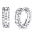 Lab Diamond Baguette Marquise Huggie Earrings 14K White Gold (0.59ct)