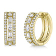 Lab Diamond Baguette Marquise Huggie Earrings 14K Yellow Gold (0.59ct)
