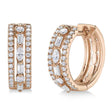 Lab Diamond Baguette Marquise Huggie Earrings 14K Rose Gold (0.59ct)