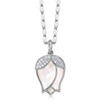 Mother of Pearl & Diamond Flower Pendant Necklace 14K White Gold (1.80ct)