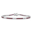 Ruby & Diamond Tennis Bracelet 14K White Gold (3.69ct)