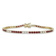 Ruby & Diamond Tennis Bracelet 14K Yellow Gold (3.69ct)