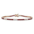 Lab Ruby & Diamond Tennis Bracelet 14K Rose Gold (3.69ct)