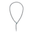 Round Emerald & Diamond Ribbed Snake Necklace 14K White Gold (1.10ct)