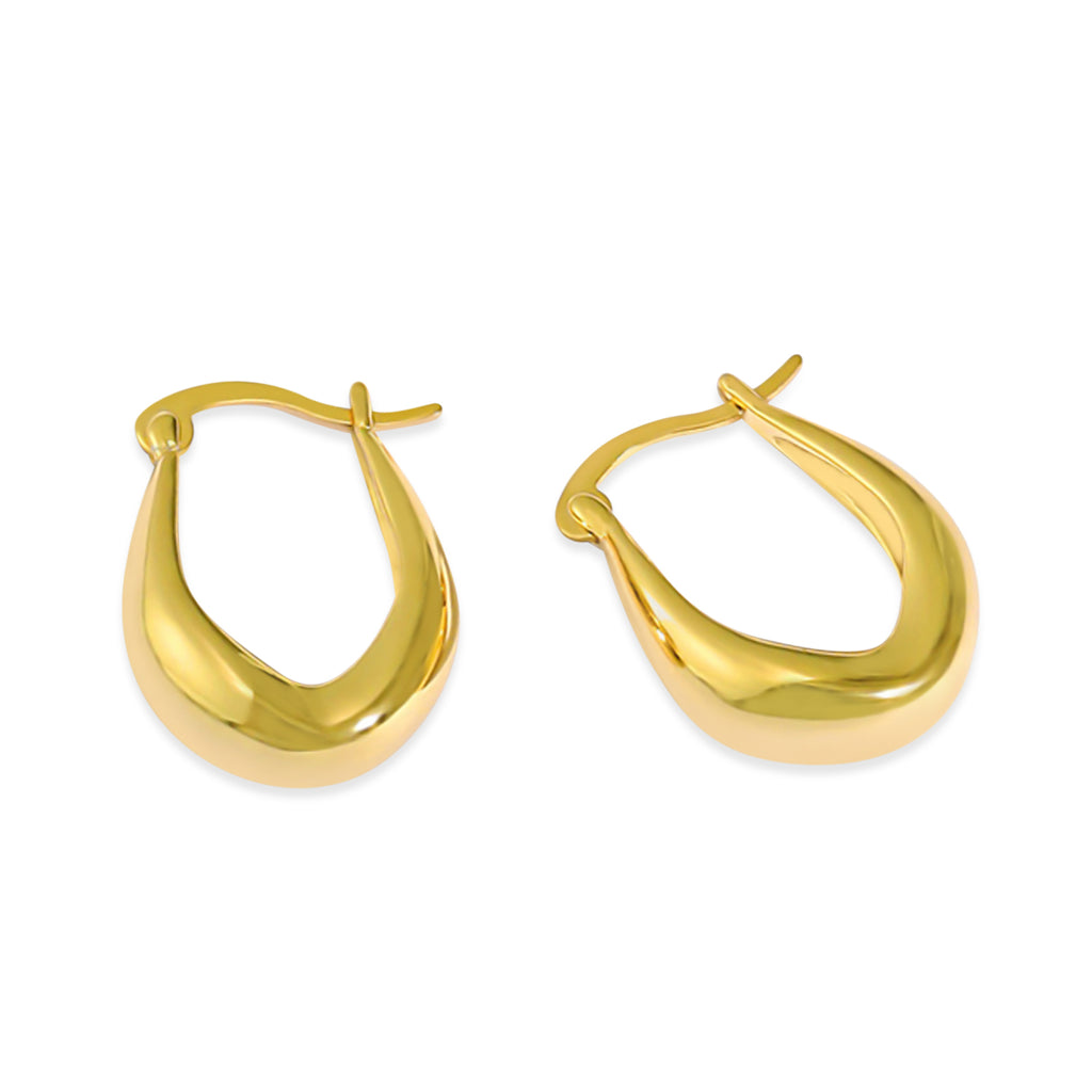 Gold Vermeil Sculptural Hoop Earrings
