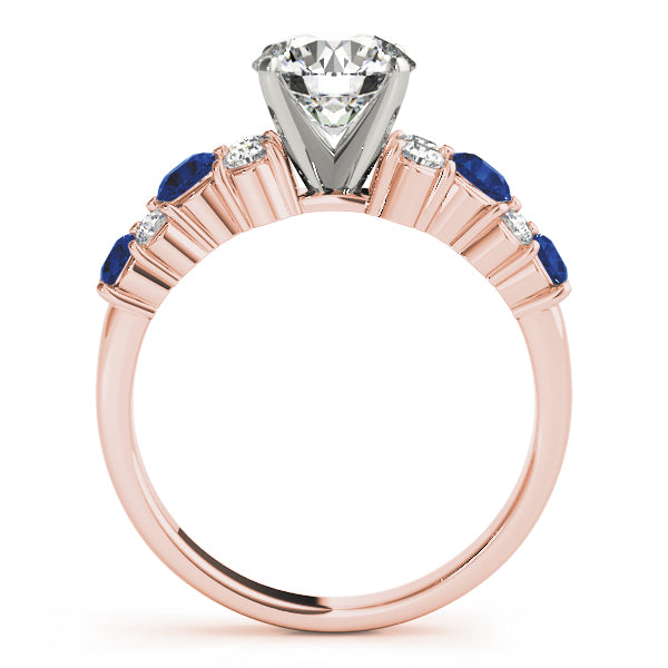 Blue Sapphire & Diamond Engagement Ring 14K Rose Gold (0.66ct)