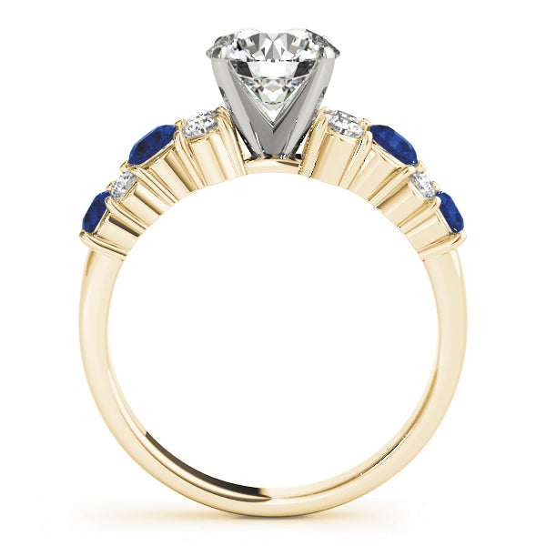 Blue Sapphire & Diamond Engagement Ring 14K Yellow Gold (0.66ct)