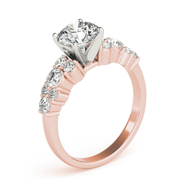 Diamond Garland Engagement Ring Setting 14K Rose Gold (0.66ct)