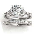 Diamond Accented Tulip Bridal Set 18K White Gold (0.38ct)