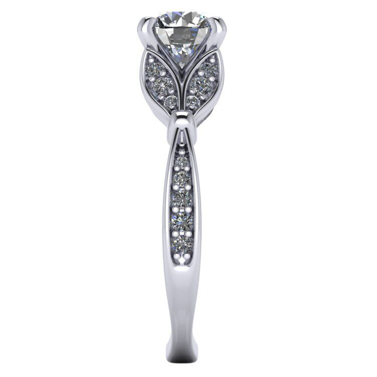 Diamond Accented Tulip Bridal Set 18K White Gold (0.38ct)