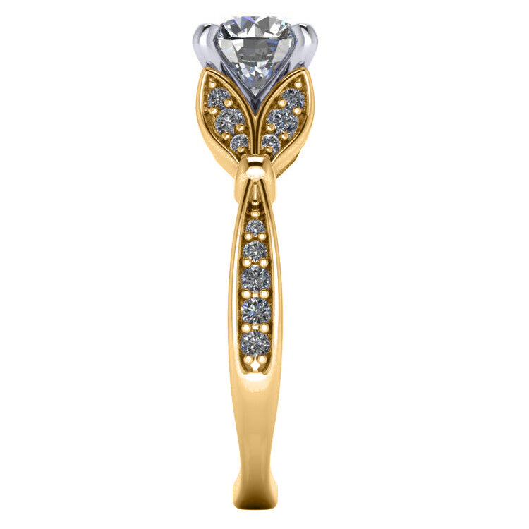 Diamond Accented Tulip Bridal Set 18K Yellow Gold (0.38ct)
