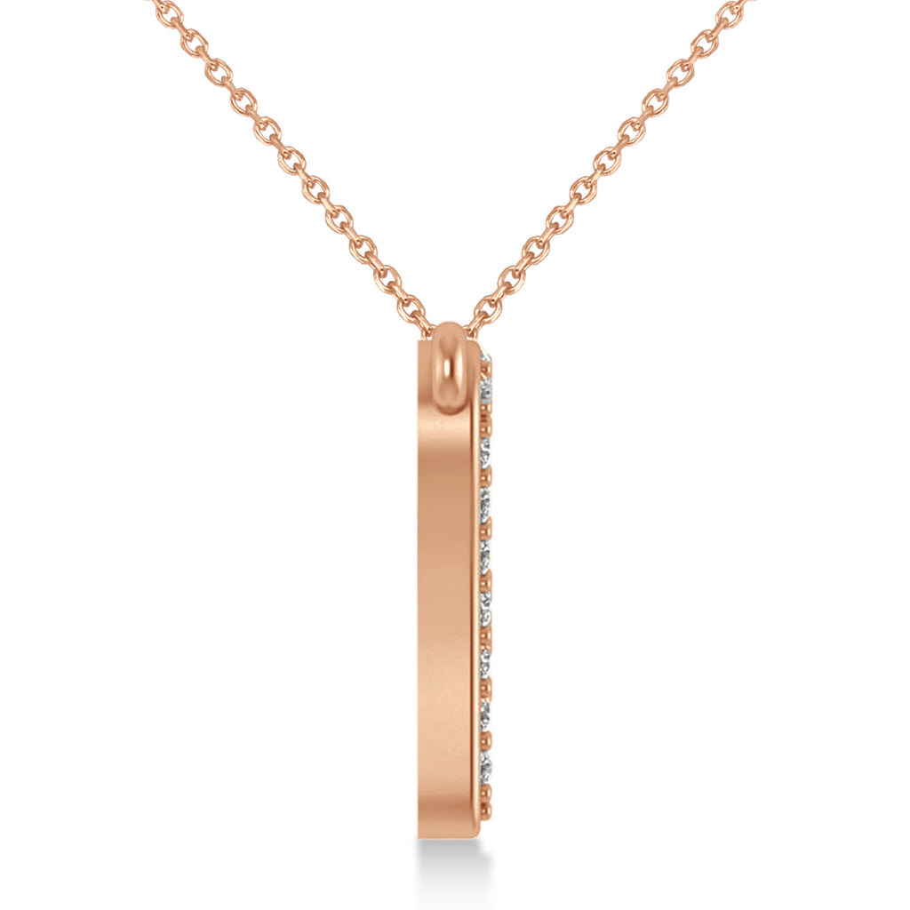 Diamond Tooth Outline Pendant Necklace 14k Rose Gold (0.26ct)