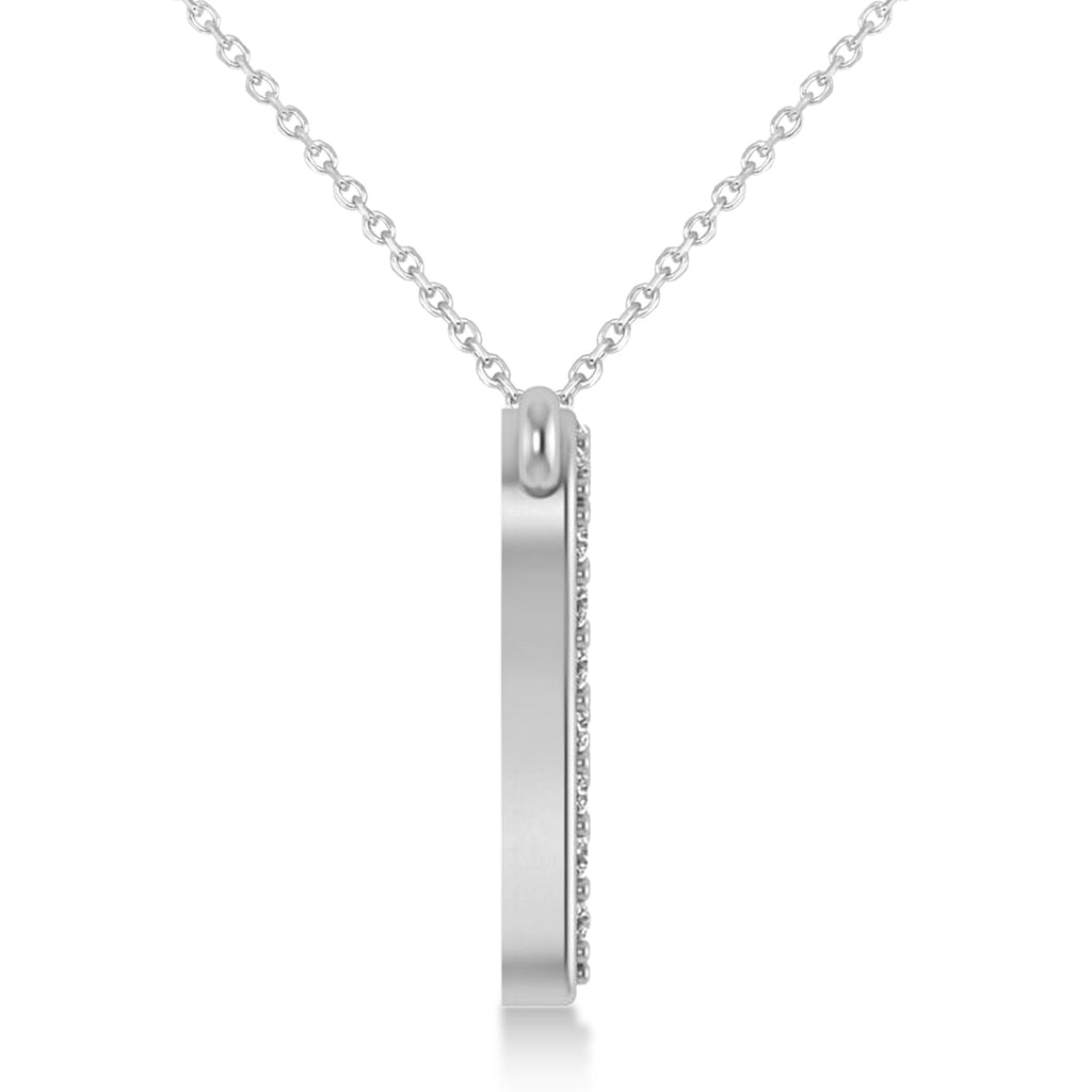 Diamond Tooth Outline Pendant Necklace 14k White Gold (0.26ct)