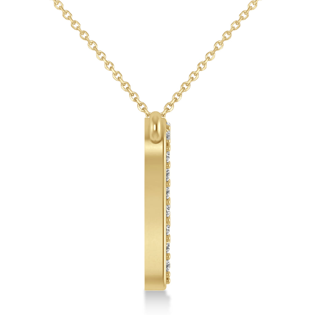 Diamond Tooth Outline Pendant Necklace 14k Yellow Gold (0.26ct)
