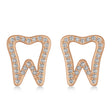Diamond Tooth Outline Earrings 14k Rose Gold (0.28ct)