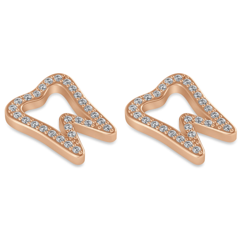 Diamond Tooth Outline Earrings 14k Rose Gold (0.28ct)