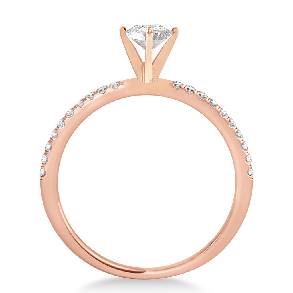 Lab Diamond Accented Engagement Ring Setting 14k Rose Gold (0.62ct)