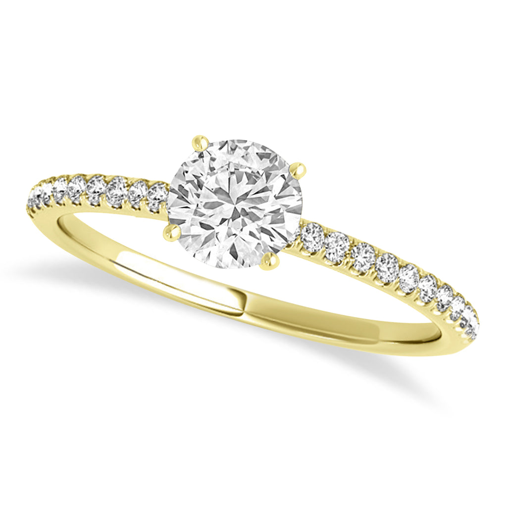 Lab Diamond Accented Engagement Ring Setting 14k Yellow Gold (0.62ct)