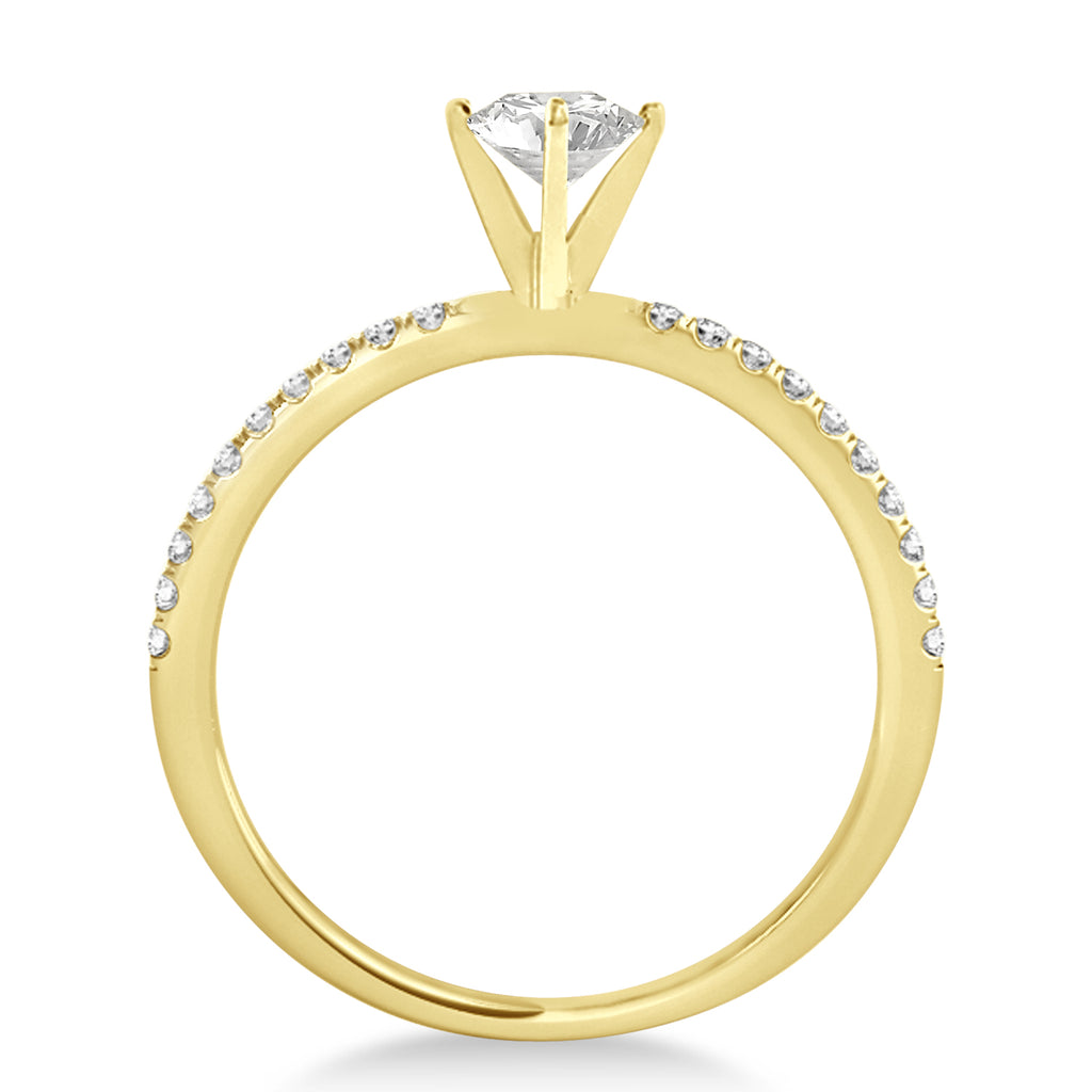 Lab Diamond Accented Engagement Ring Setting 14k Yellow Gold (0.62ct)