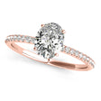 Lab Diamond Accented Oval Shape Engagement Ring 14k Rose Gold (0.75ct)
